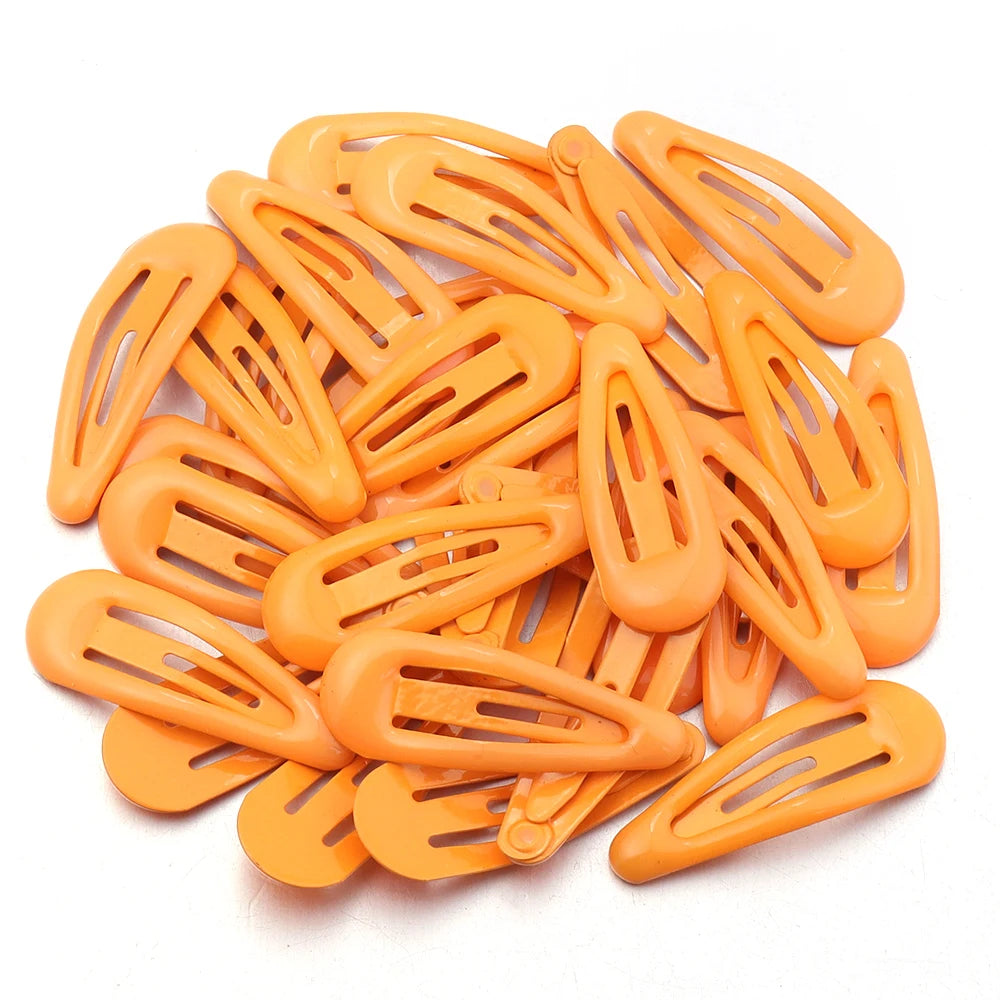 30pcs 3cm Colorful BB Hair Clips Girls Water Drop Shape Hairpin Cute Princess Barrette Simple Snap Clip Kids Hair Accessories