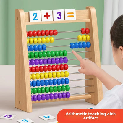 Wooden Counting Abacus Montessori Math Learning Toy
