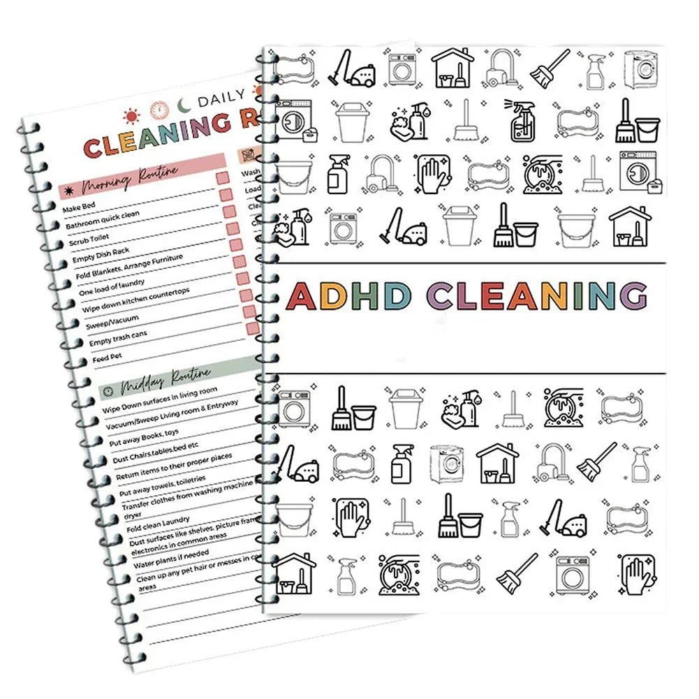Daily Weekly Monthly Household Cleaning Planner Notebook Family Chore Chart Home Cleaning Task Schedule Organizer