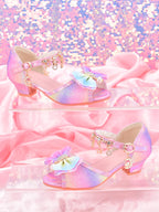 Girls Rainbow Glitter Dress Shoes Party Sandals for Kids