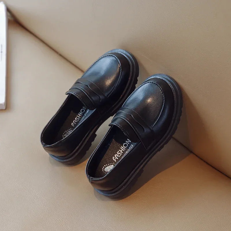 Children's Leather Shoes Classic British Style for Boys Girls