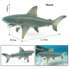 Oenux Ocean Life Animals Whale Dolphin Basking Shark Narwhal Tropical Fish Model Action Figures PVC Education Toy Kids Gift