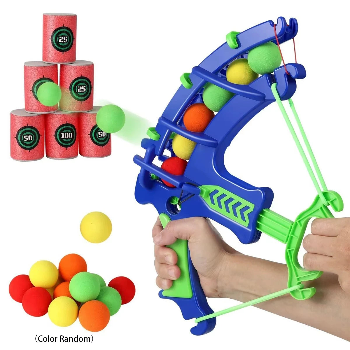 Slingshot Target Sticky Ball Dartboard Bow Arrow Set Montessori Educational Toy Throw Sport Outdoor Fidget Game