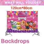 Pink Paw Patrol Skye Birthday Party Decorations Skye Foil Latex Balloons  Tableware Plate Backdrop For Kids Girls Party Supplies
