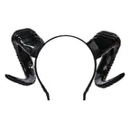 Black Demon Horn Headdress Cosplay Headwear Gothic Animal Sheep Devil Horns Headband Halloween Carnival Party Costume Props