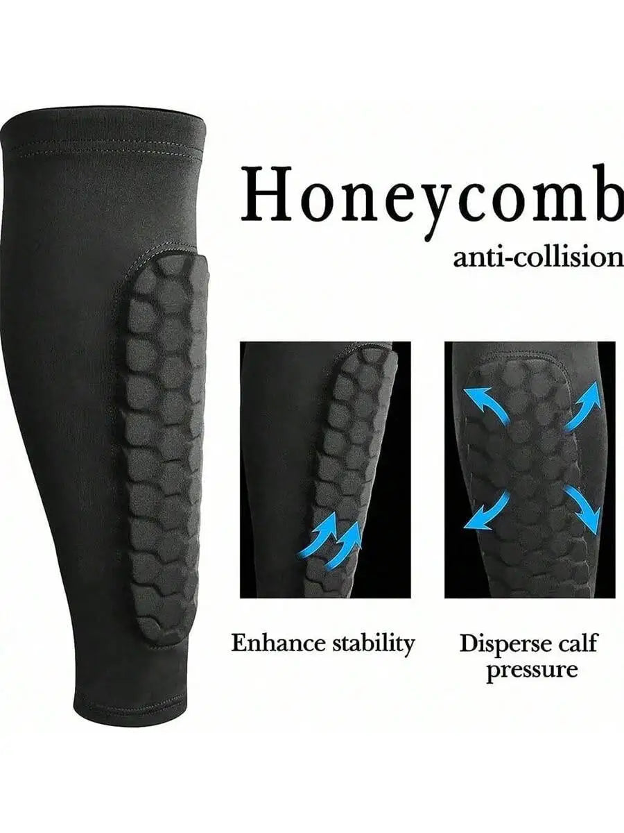 Football Shin Guard Socks Sleeves with Foam,Calf Compression Sleeve Honeycomb Pads,Sports Legging & Soccer Equipment