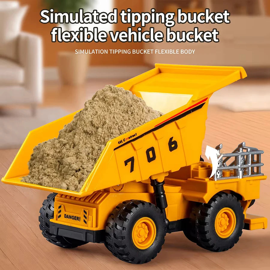1pcs Mini Children Inertia Car Toy Simulation Mining Engineering Car Toy Model Creative  Games Pull Back Car Mining Car Boy Gift