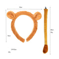 Lion Headband Tail Gloves Cosplay Kawaii Animal Ears Headdress Tie Halloween Party Wearings Adults Xmas Decor DIY Accessories
