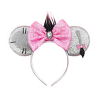 2025 New Style Mickey Minnie Ear Headband Sequin Bows Girl Adult Kids Halloween Party Cosplay Hair Accessories Princess Hairband