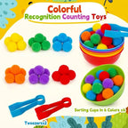 Kids Sorting Counting Toys Rainbow Color Classification Bowls Set