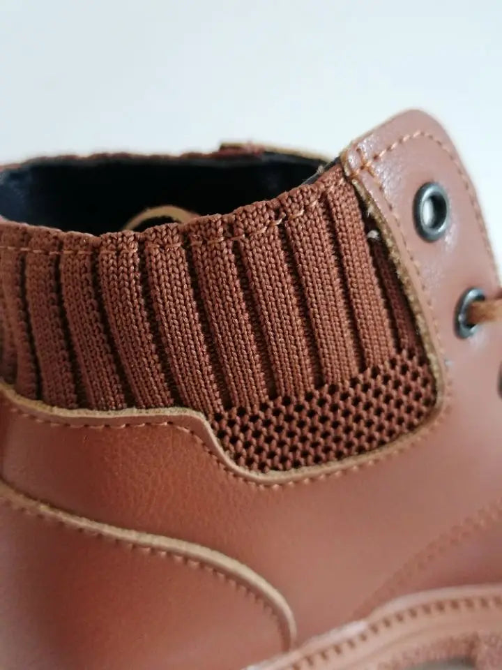 Kids Leather Chelsea Boots Waterproof Children Sneakers Beige Toddler Snow Boots Girl Winter Shoe Boy