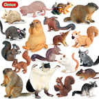 Oenux Wild Animals Simulation Rodent Marmot Mouse Model Squirrel Rat Chinchilla Action Figure Figurine Collection Cute Kid Toy