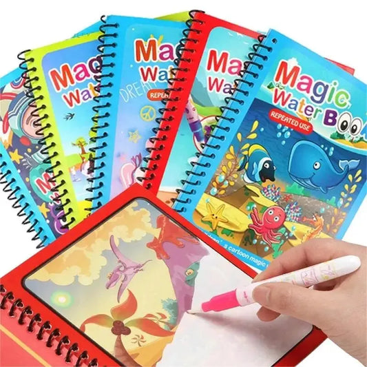 Magical Water Drawing Book Montessori Reusable Coloring Toy for Kids