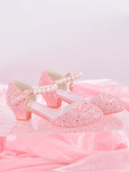 Girls Princess Party Heels Shiny Star Dress Shoes for Kids