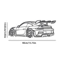 Car Metal Wall Art - Black Metal Carving, Sleek Design with Spoiler & Exhaust Pipes, Easy to Hang Home & Office Decor