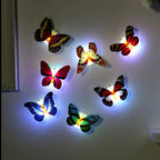 5PCS Creative Butterfly Night Light Set Stickable LED Glowing Colorful DIY Wall Decor Funny House Lighting