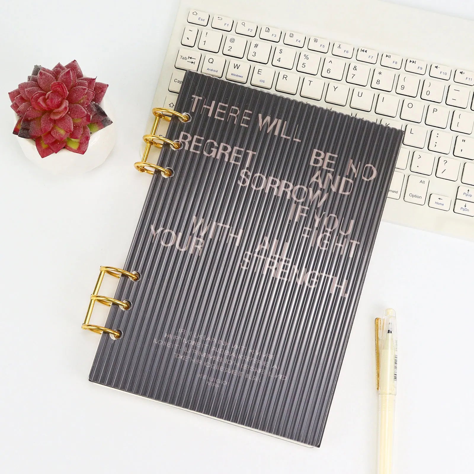A5 A6 Frosting  Thick line Acrylic Loose Leaf Binder Cover DIY Account Book Journal Planner Office Stationery Supplies