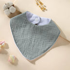 New Cotton Baby Bib Soft Waterproof Triangle Saliva Towel Adjustable Button Print Infant Boy Girl Feeding Burp Cloth Cute Bibs