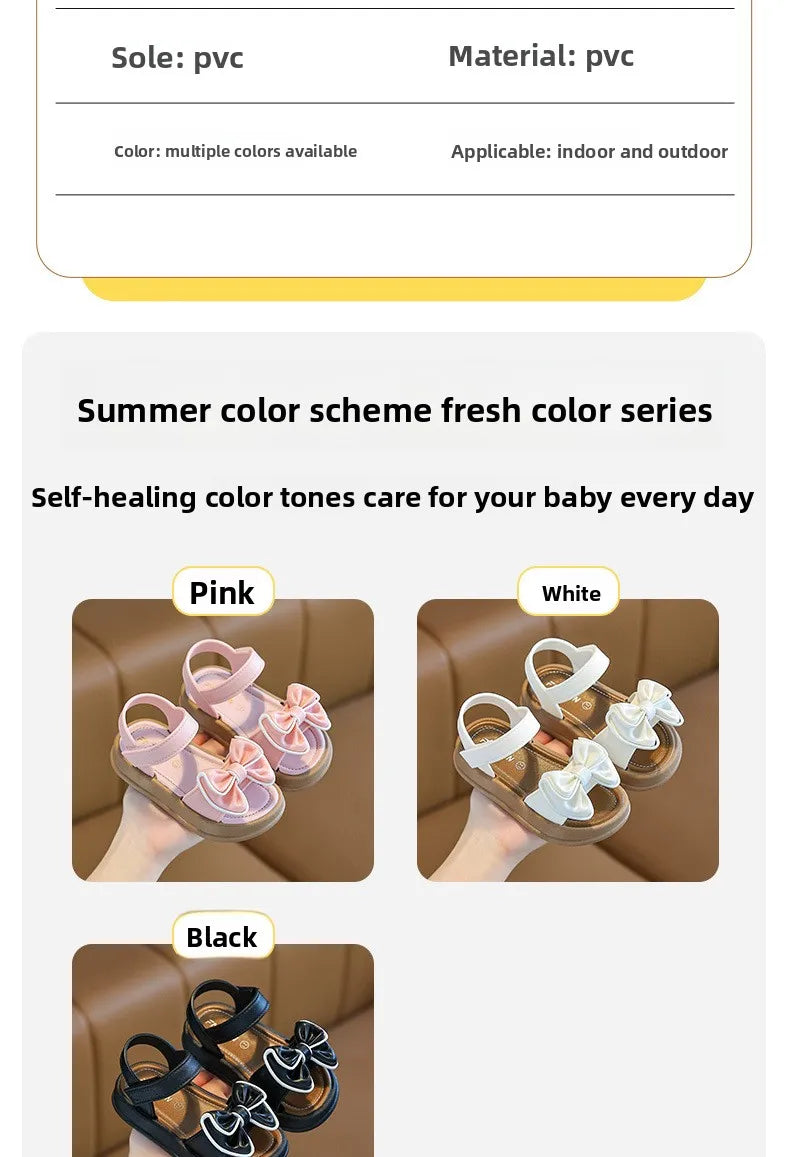 Girls Bow Princess Sandals Stylish Summer Footwear for Kids
