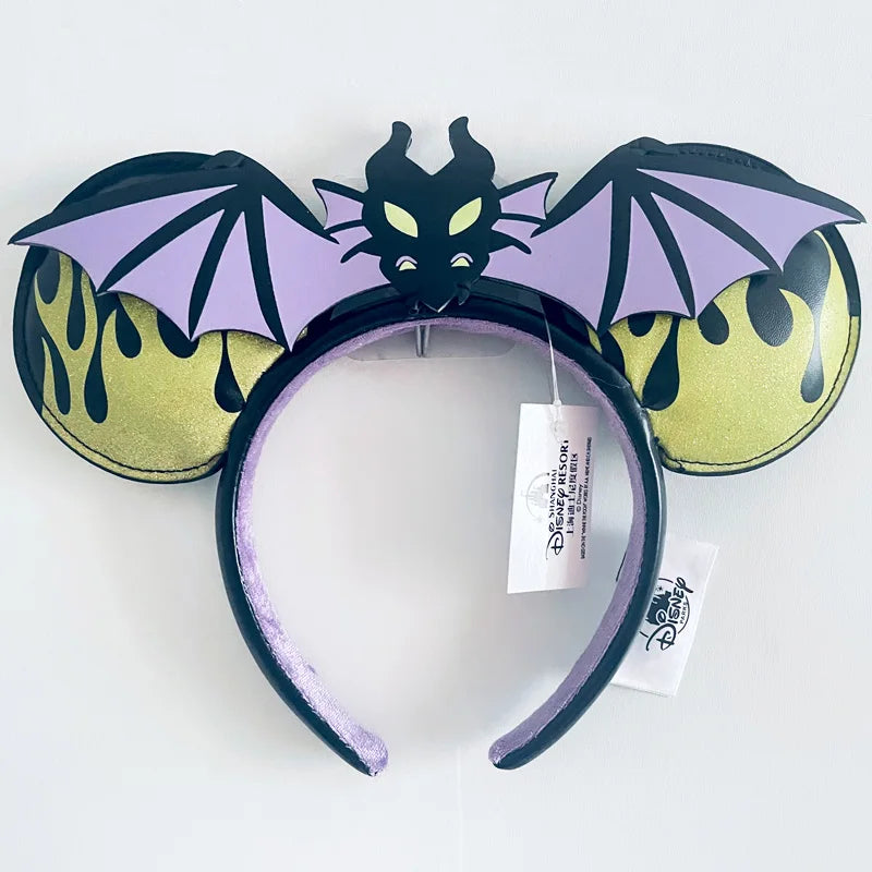 Disney Princess Headband Mickey Ear Rapunzel Sequin Bow Hair Hoop Birthday Gift Girl Accessories Halloween Gift Christmas Jack