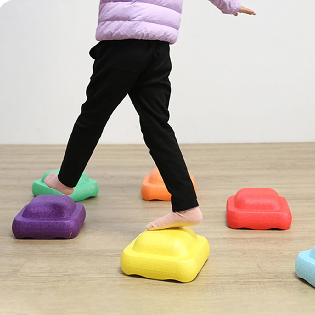 6 Color Multi Color Balance Stone For Kid Promoting Stability Stepping Sensory Toy Stepping Stones Parent-Child Interactive Toys