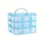 3-layer 18 Compartment Transparent Storage Box, Jewelry and Toy Storage Box, Suitable for Kitchen, Jewelry Organizer