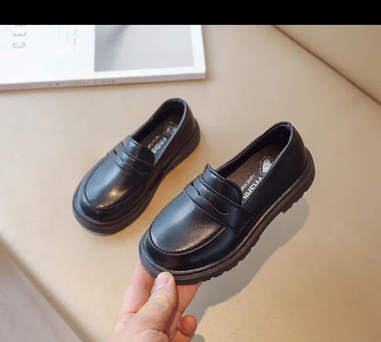Children's Leather Shoes Classic British Style for Boys Girls