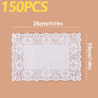 150Pcs Kitchen Fried Food Special Flower Bottom Paper Oil-absorbing Paper Baking Cake Pizza Snack Round Household Lace Paper Pad