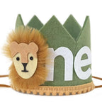 1Pc,Jungle Safari 1st Birthday Crown - Lion First Birthday Hat, Wild One Birthday Decoration, Safari 1st Birthday Decor