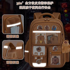 Capybara Children School Bags For Boys Girls Kids Alleviate Burden Protecting Spine Widen Straps School Backpack School Book Bag