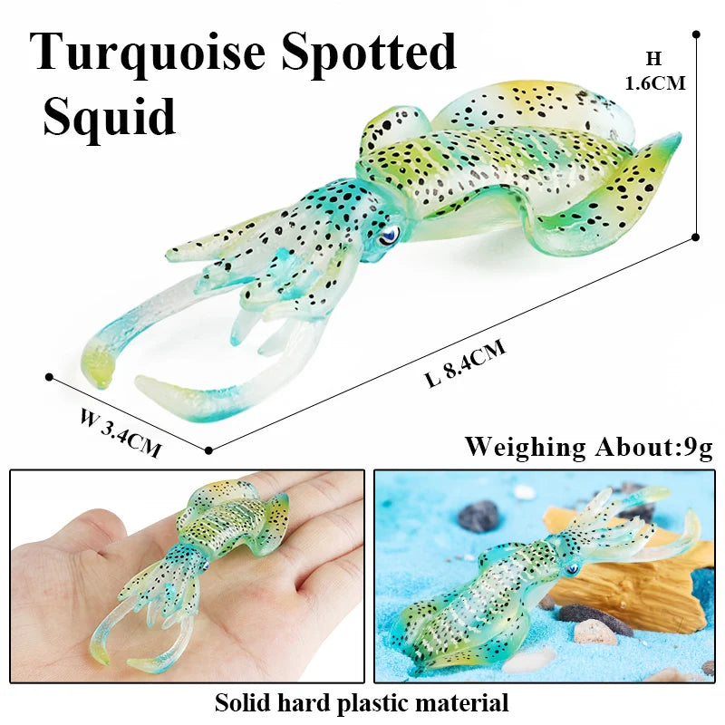 Oenux Marine Molluscs Model Simulation Squid Octopus Growth Cycle Action Figure Sealife Animals Education Collection Kids Toy