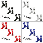 3Pairs/Lot New in ANTI SLIP Tapedesign Football Socks Mid Calf Non-Slip Soccer Sport Cycling Sports Mens Sock Women