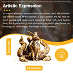 1pc Solid Brass Seven-Tailed Fox Figurine Vintage Anime-Themed Collectible Keychain Ornament