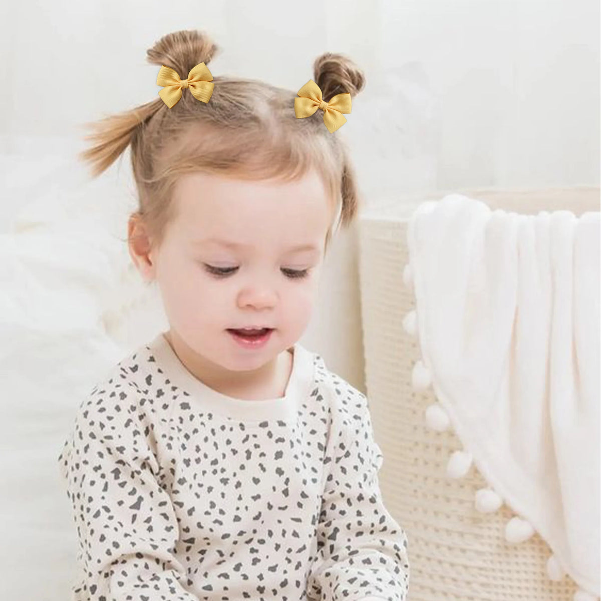 20/40/50 Pcs 2" Grosgrain Ribbon Pigtail Hair Bows Elastic Hair Ties Hair Bands Holders Hair Accessories for Baby Girls Infants