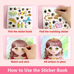 2pcs Princess Sticker Activity Book for Ages 3+ - DIY Magic Dress-Up, Toddler Craft Gift, Birthday Party Favor, Chinese Version