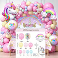 132PCS Rainbow Unicorn Balloon Arch Wreath Kit