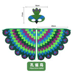 Animal Bird Wings+Mask Suit Stage Performance Peacock Owl Parrot Bird Felt Cape Halloween Bird Funny Party Cosplay Cloak