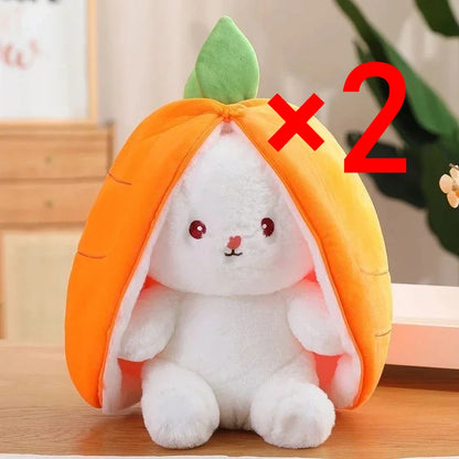 Cute Strawberry Carrot Rabbit Plush Toy – Soft Cuddly Bunny Doll