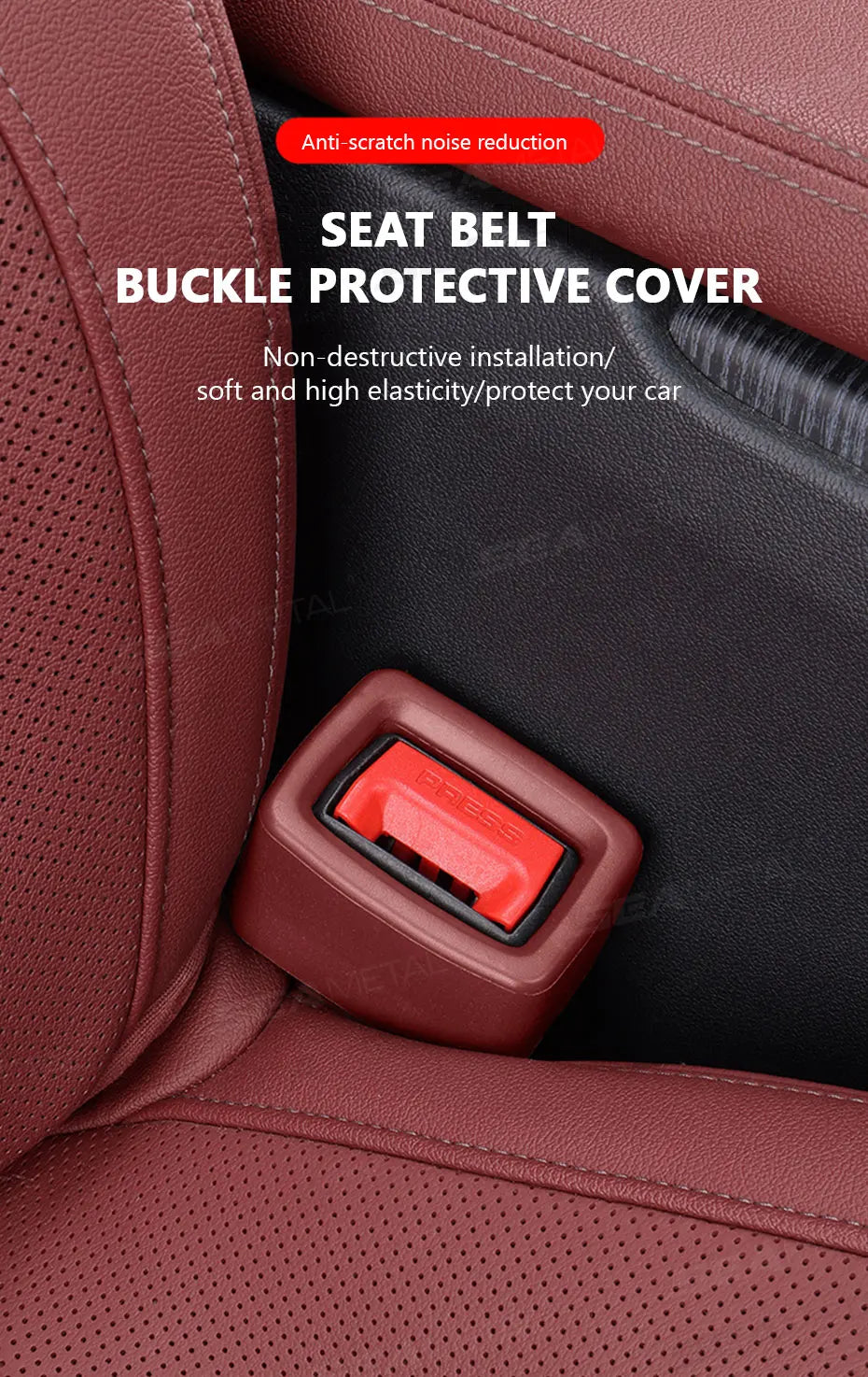 SEAMETAL Car Seatbelt Guard Seat Belt Holder EVA Buckle Protective Cover Upright Device Card Slot Bracket Car Accessories