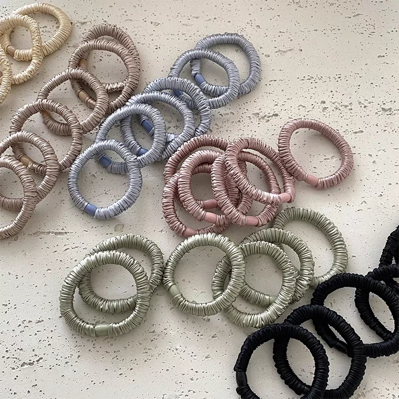 3PC High-level Ice Silk Soft Fabric High Elasticity Hair Ties Rope Accessories for Women Girls Ponytail Holder Korean