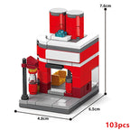 Mini ABS Self-Locking Bricks Street View Blocks Panda Coffee Ice Cream Flower Shop DIY Toy for Kids Girls Birthday Gift