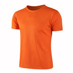Men's Quick Dry Short Sleeve Gym Running Moisture Wicking Round Neck T-Shirt Training Exercise Gym Sport Shirt Tops Lightweight