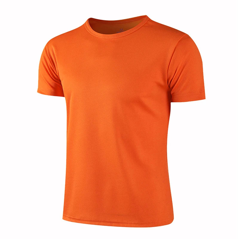 Men's Quick Dry Short Sleeve Gym Running Moisture Wicking Round Neck T-Shirt Training Exercise Gym Sport Shirt Tops Lightweight