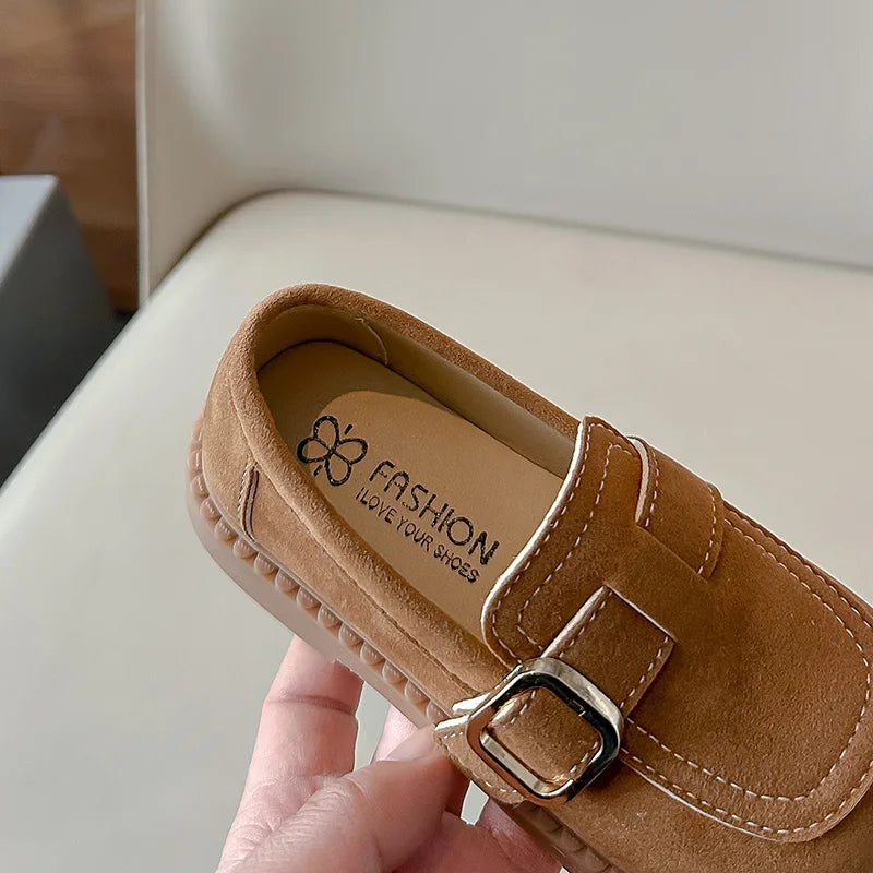 Girls Flats Spring Fall Shallow Lazy Loafers Shoes for Kids Girl Comfortable Soft Suede Sneaker Casual School Shoes Child I02111