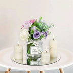 10PCS 8-Inch Acrylic Round Mirrors Wedding Table Centerpieces Circle Candle Plates Wall Decor Mirror Trays for Events