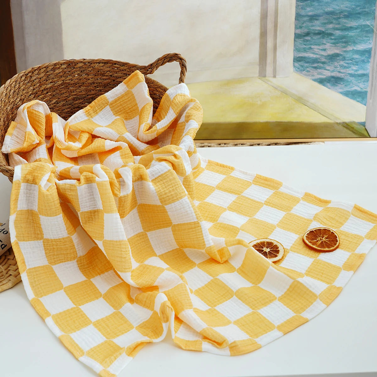 Kangobaby #My Soft Life# 100% Cotton Baby Muslin Blanket Infant Bath Towel Size 80x80cm
