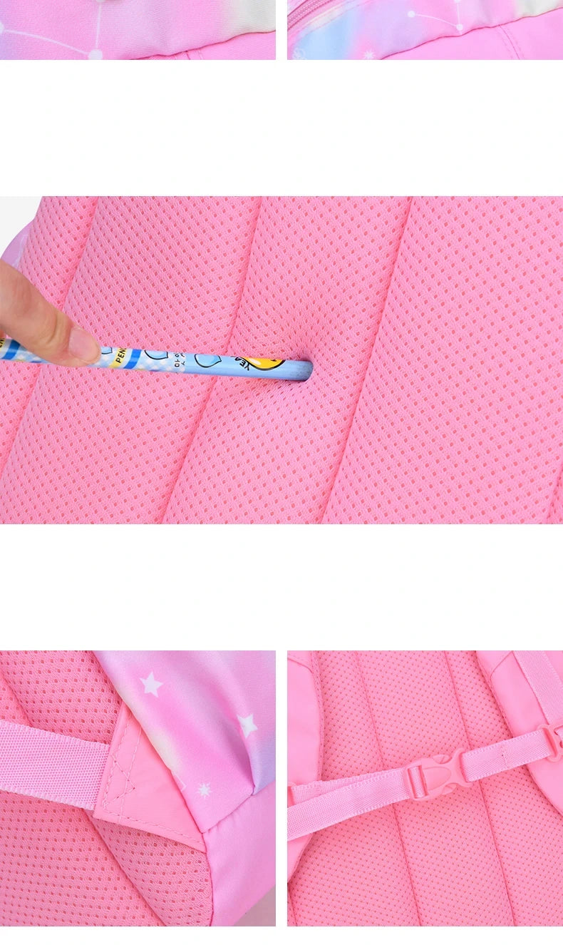 Children Girl Backpack Waterproof Pink School Bag for Kids Comfort
