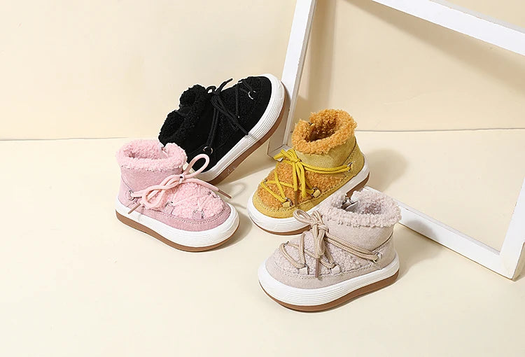 GT-CECD New Autumn/Winter Baby Boots Warm Plush Rubber Sole Toddler Kids Sneakers  Infant Shoes Fashion Little Boys Girls Boots
