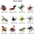 Oenux Mini Wild Forest Animals Insect Dinosaur Model Owl Fox Squirrel Hedgehog Fox Frog Figurines Cake Toppers Kid Toy Gift