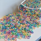 50Pcs/bag Colorful Basic Nylon Ealstic Hair Ties for Girls Ponytail Hold Scrunchie Rubber Band Kid Fashion Hair Accessories